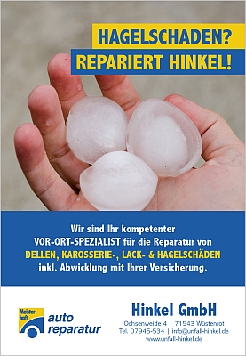 Hagelschaden repariert Unfall Hinkel!